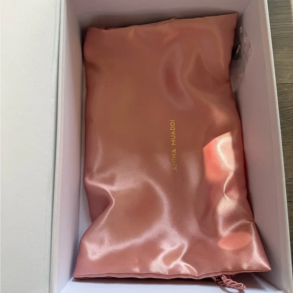 New Authentic Amina Muaddi Camelia 60mm Tweed Slingback Pump Size 38.5 - Picture 10 of 10